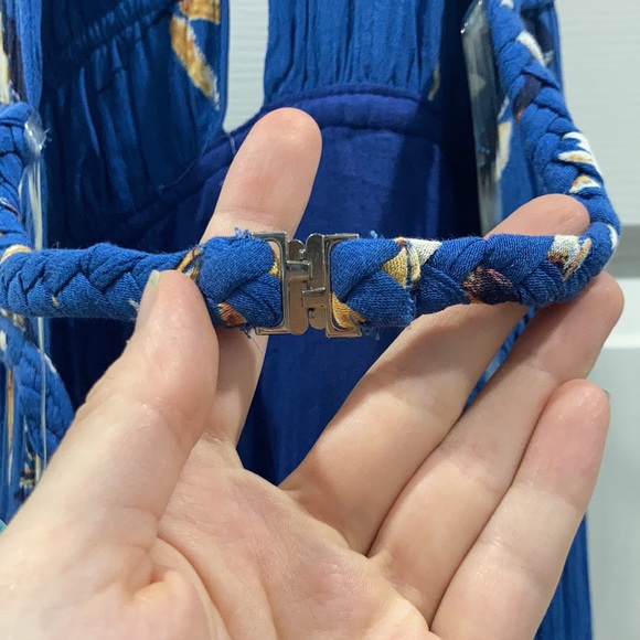 Fringe Blue Halter Maxi Dress NWT - Picture 5 of 5